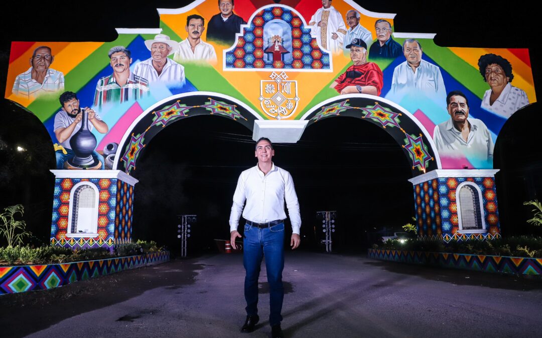Héctor Santana devela gran mural en el Arco de Ingreso a Valle de Banderas: un homenaje a la historia y cultura del pueblo